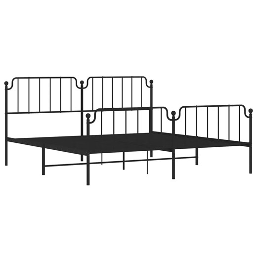 Czarne metalowe łóżko małżeńskie 180x200cm - Barold ze sklepu Edinos.pl w kategorii Łóżka i materace - zdjęcie 172323517