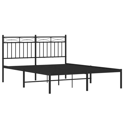 Czarne metalowe łóżko jednoosobowe 120x200 cm A7-F87 ze sklepu Edinos.pl w kategorii Łóżka i materace - zdjęcie 172323716