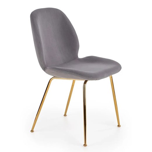 Tapicerowane krzesło w stylu glamour Divine - Popielate ze sklepu Edinos.pl w kategorii Krzesła - zdjęcie 172324289