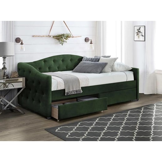 Pojedyncze łóżko z szufladami Orin - zielone ze sklepu Edinos.pl w kategorii Łóżka i materace - zdjęcie 172324335