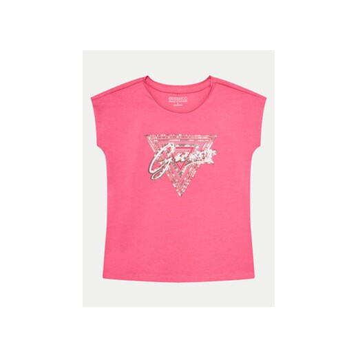 Guess T-Shirt J4GI21 K6YW4 Różowy Boxy Fit ze sklepu MODIVO w kategorii Bluzki dziewczęce - zdjęcie 172325596