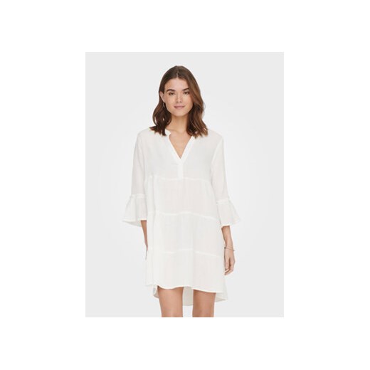ONLY Sukienka letnia Thyra 15267999 Biały Regular Fit ze sklepu MODIVO w kategorii Sukienki - zdjęcie 172325639