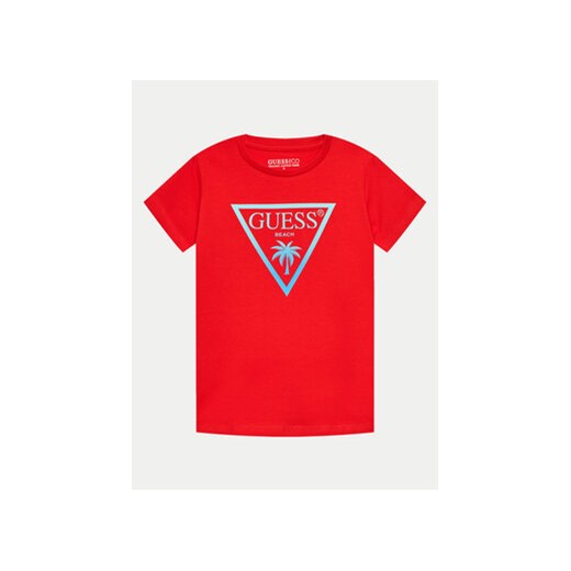 Guess T-Shirt L4GI33 J1311 Czerwony Regular Fit ze sklepu MODIVO w kategorii T-shirty chłopięce - zdjęcie 172325658