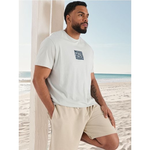 Sinsay - Koszulka z nadrukiem - kremowy ze sklepu Sinsay w kategorii T-shirty męskie - zdjęcie 172328179