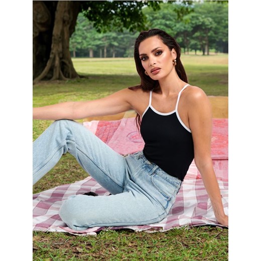 Sinsay - Jeansy straight high waist - niebieski Sinsay 38 Sinsay