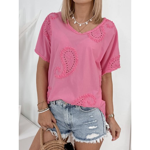 bluzka luxe różowa uni ze sklepu UBRA w kategorii Bluzki damskie - zdjęcie 172328558