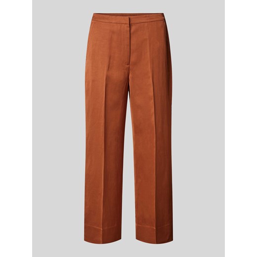Spodnie z mieszanki wiskozy i lnu w jednolitym kolorze ze sklepu Peek&Cloppenburg  w kategorii Spodnie damskie - zdjęcie 172329678