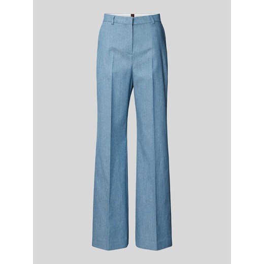Spodnie w jednolitym kolorze w kant ze sklepu Peek&Cloppenburg  w kategorii Spodnie damskie - zdjęcie 172329726