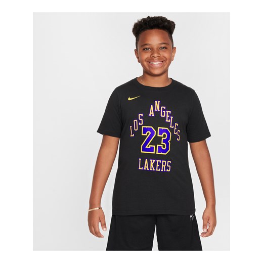 T-shirt dla dużych dzieci (chłopców) Nike NBA LeBron James Los Angeles Lakers City Edition - Czerń ze sklepu Nike poland w kategorii T-shirty chłopięce - zdjęcie 172330135