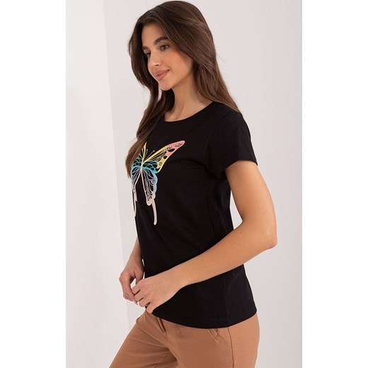 Czarna bluzka damska Basic Feel Good bawełniana 