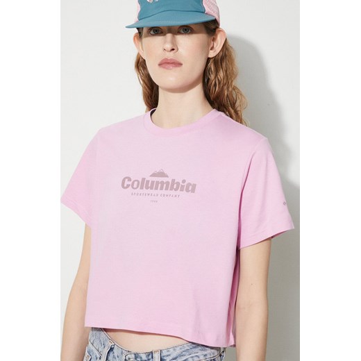 Columbia t-shirt bawełniany North Cascades kolor różowy 1930051 ze sklepu PRM w kategorii Bluzki damskie - zdjęcie 172332856