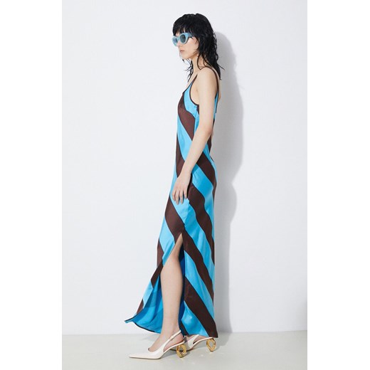 Samsoe Samsoe sukienka kolor niebieski maxi prosta ze sklepu PRM w kategorii Sukienki - zdjęcie 172332998