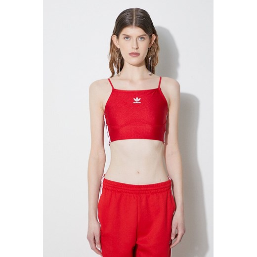 adidas Originals top damski kolor czerwony IN8359 ze sklepu PRM w kategorii Bluzki damskie - zdjęcie 172333827