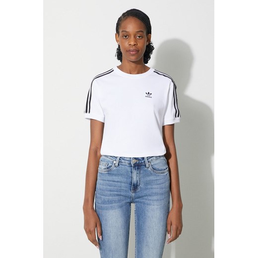 adidas Originals t-shirt 3-Stripes Tee damski kolor biały IR8051 ze sklepu PRM w kategorii Bluzki damskie - zdjęcie 172333859
