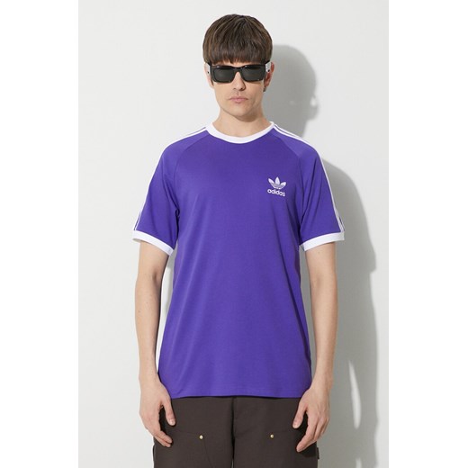 adidas Originals t-shirt bawełniany 3-Stripes Tee męski kolor fioletowy z aplikacją IM9394 ze sklepu PRM w kategorii T-shirty męskie - zdjęcie 172333965