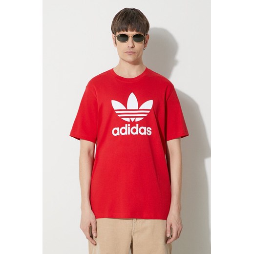 adidas Originals t-shirt bawełniany Trefoil męski kolor czerwony z nadrukiem IR8009 ze sklepu PRM w kategorii T-shirty męskie - zdjęcie 172333969
