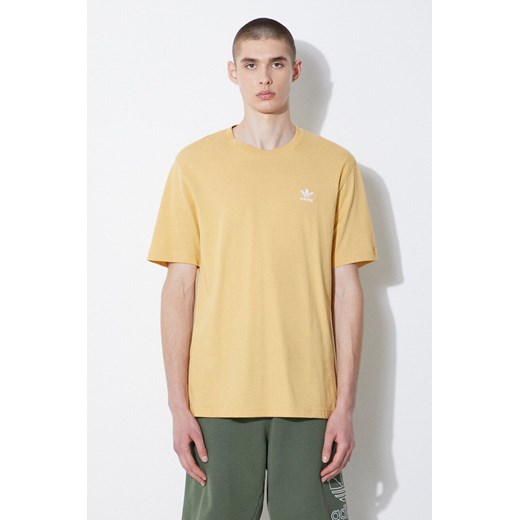 adidas Originals t-shirt bawełniany męski kolor żółty gładki IR9695 ze sklepu PRM w kategorii T-shirty męskie - zdjęcie 172333987