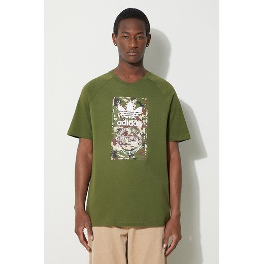 adidas Originals t-shirt bawełniany męski kolor zielony z nadrukiem IS0248 ze sklepu PRM w kategorii T-shirty męskie - zdjęcie 172333995