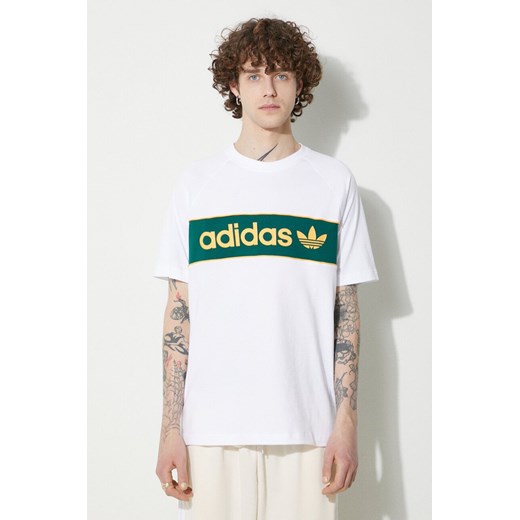 adidas Originals t-shirt bawełniany męski kolor biały z nadrukiem IU0198 ze sklepu PRM w kategorii T-shirty męskie - zdjęcie 172334057