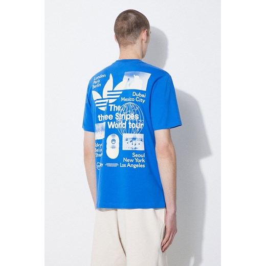 adidas Originals t-shirt bawełniany męski kolor niebieski z nadrukiem IS0182 ze sklepu PRM w kategorii T-shirty męskie - zdjęcie 172334065