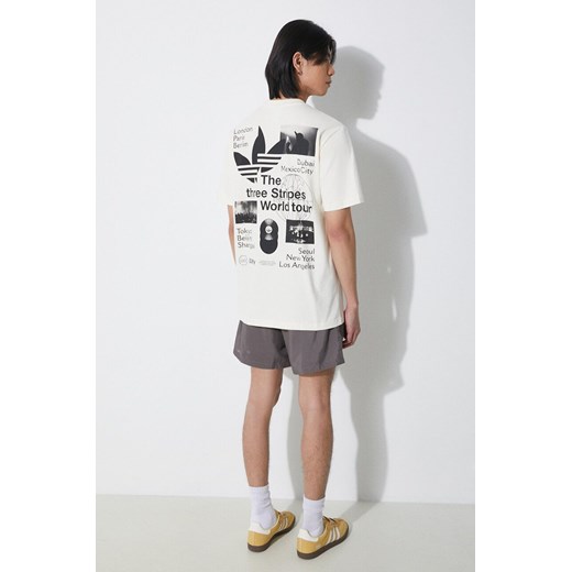 adidas Originals t-shirt bawełniany męski kolor beżowy z nadrukiem IS2902 ze sklepu PRM w kategorii T-shirty męskie - zdjęcie 172334077
