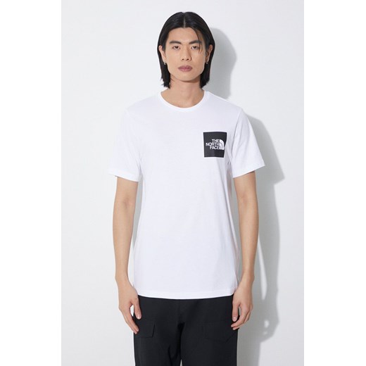The North Face t-shirt bawełniany M S/S Fine Tee męski kolor biały z nadrukiem NF0A87NDFN41 ze sklepu PRM w kategorii T-shirty męskie - zdjęcie 172334147