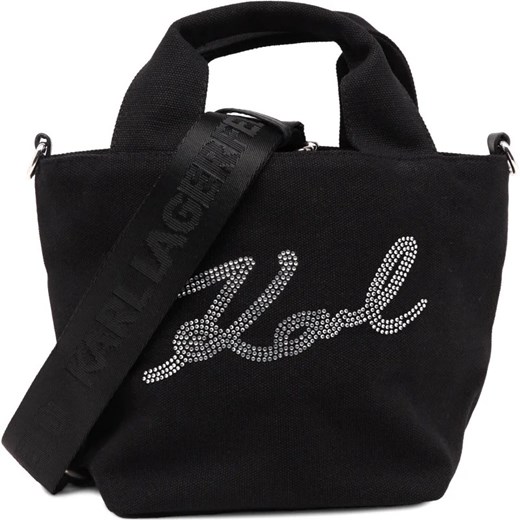 Shopper bag Karl Lagerfeld na ramię matowa ze skóry ekologicznej 
