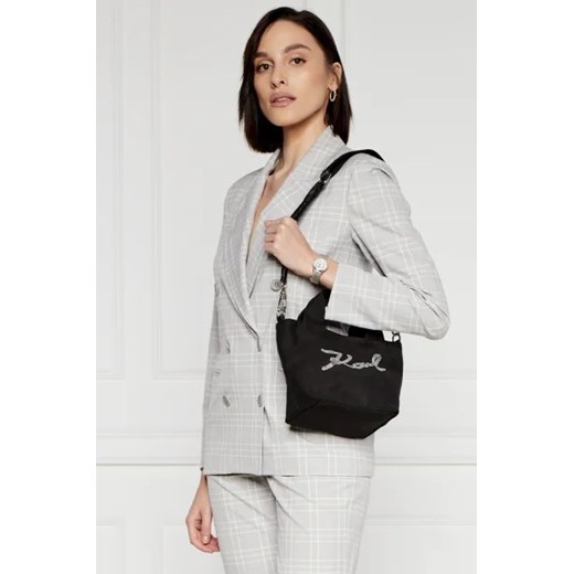 Karl Lagerfeld shopper bag czarna duża na ramię ze skóry ekologicznej 