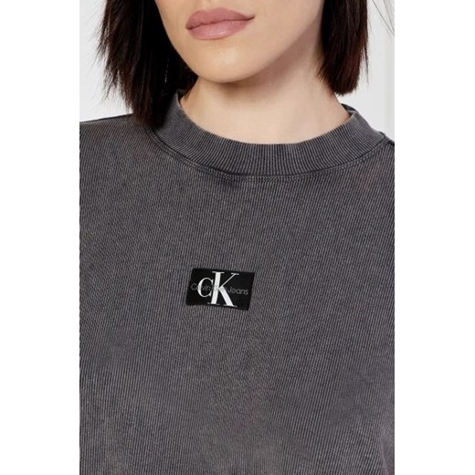 Calvin Klein bluzka damska szara z krótkim rękawem casual 