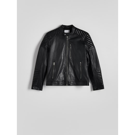 Reserved - Skórzana kurtka biker - czarny ze sklepu Reserved w kategorii Kurtki męskie - zdjęcie 172337177