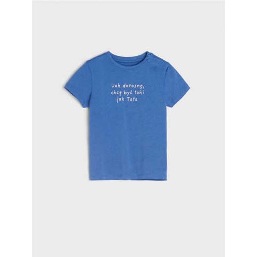Sinsay - Koszulka z nadrukiem - niebieski ze sklepu Sinsay w kategorii Koszulki niemowlęce - zdjęcie 172337936