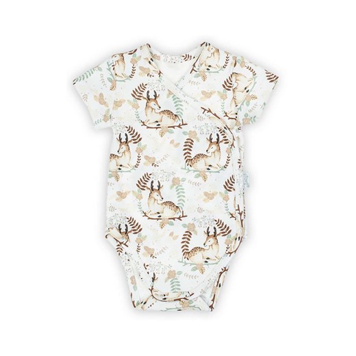 Kopertowe body niemowlęce z krótkim rękawem w sarenki ze sklepu 5.10.15 w kategorii Body niemowlęce - zdjęcie 172338288