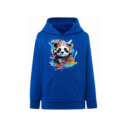 Niebieska chłopięca bluza kangurka z kapturem- Panda ze sklepu 5.10.15 w kategorii Bluzy chłopięce - zdjęcie 172338356