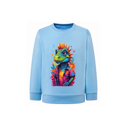 Dzianinowa bluza błękitna dla chłopca Dinozaur ze sklepu 5.10.15 w kategorii Bluzy chłopięce - zdjęcie 172338357