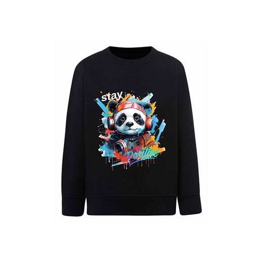 Czarna bluza dla chłopca z nadrukiem - Panda ze sklepu 5.10.15 w kategorii Bluzy chłopięce - zdjęcie 172338415