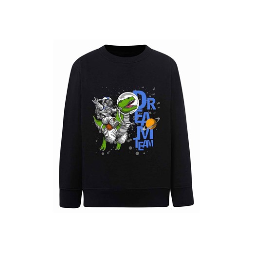 Dzianinowa bluza nierozpinana Astronauta & Dinozaur czarna ze sklepu 5.10.15 w kategorii Bluzy chłopięce - zdjęcie 172338569