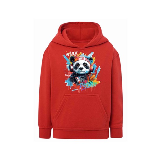 Czerwona chłopięca bluza kangurka z kapturem- Panda ze sklepu 5.10.15 w kategorii Bluzy chłopięce - zdjęcie 172338639