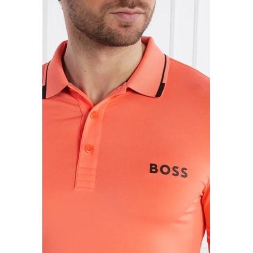 T-shirt męski BOSS HUGO pomarańczowa casual z krótkim rękawem 