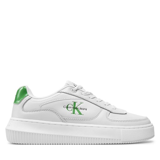 Sneakersy Calvin Klein Jeans Chunky Cupsole Low Lth Ml Meta YW0YW01410 Biały ze sklepu eobuwie.pl w kategorii Buty sportowe damskie - zdjęcie 172339185