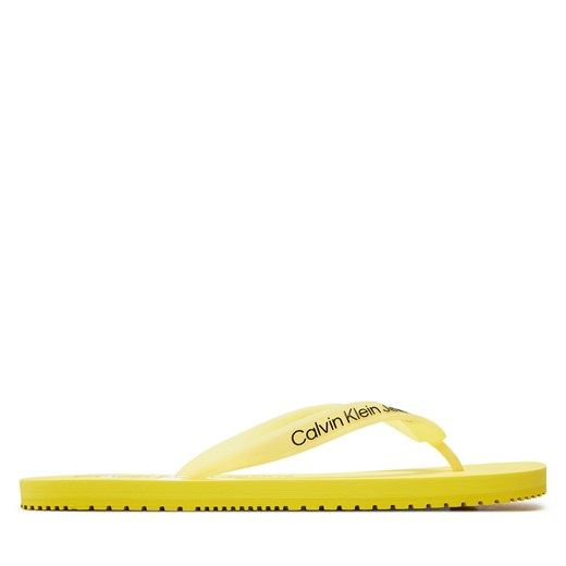 Japonki Calvin Klein Jeans Beach Sandal Monogram Tpu YM0YM00838 Żółty ze sklepu eobuwie.pl w kategorii Klapki męskie - zdjęcie 172339318