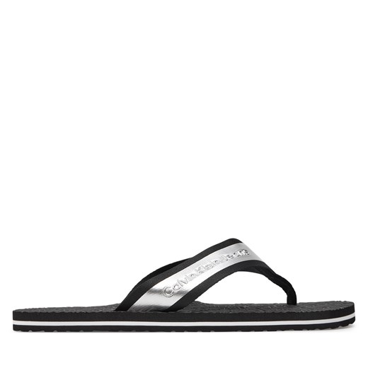 Japonki Calvin Klein Jeans Beach Sandal In Met YM0YM00950 Czarny ze sklepu eobuwie.pl w kategorii Klapki męskie - zdjęcie 172339347