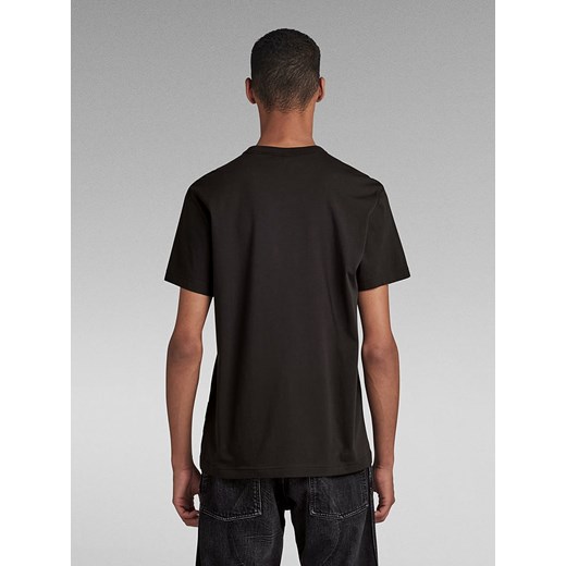 G-Star t-shirt męski czarny z krótkim rękawem w nadruki 