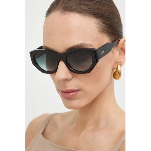 Chloé okulary przeciwsłoneczne damskie kolor czarny CH0220S ze sklepu ANSWEAR.com w kategorii Okulary przeciwsłoneczne damskie - zdjęcie 172339825