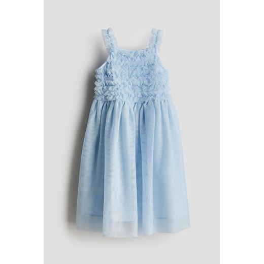 H & M - Sukienka z brokatowego tiulu z falbankami - Niebieski ze sklepu H&M w kategorii Sukienki dziewczęce - zdjęcie 172339845