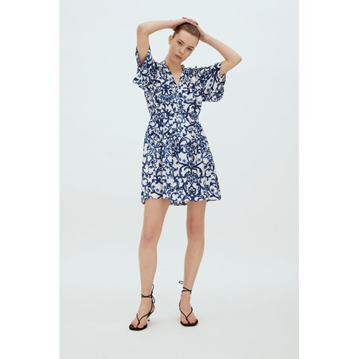H & M - Sukienka z elastycznym marszczeniem - Beżowy ze sklepu H&M w kategorii Sukienki - zdjęcie 172339849