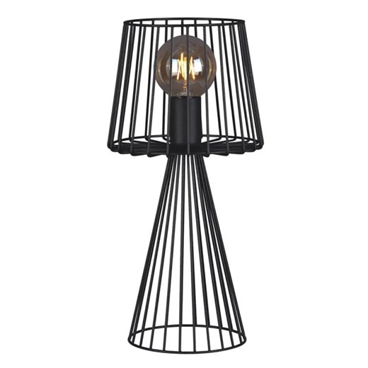 Czarna druciana lampa stołowa w stylu loft - S566-Folta ze sklepu Edinos.pl w kategorii Lampy stołowe - zdjęcie 172342445