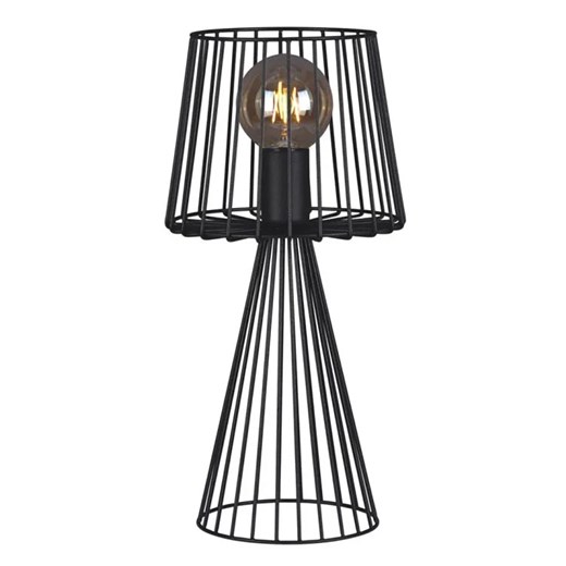 Czarna druciana lampa stołowa w stylu loft - S566 W0-F14 ze sklepu Edinos.pl w kategorii Lampy stołowe - zdjęcie 172342445