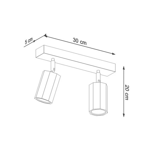 Drewniany plafon z dwoma reflektorami - S473-Zeros Lumes One Size okazyjna cena Edinos.pl