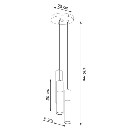 Czarna lampa wisząca potrójna tuba - S169-Pables Lumes One Size Edinos.pl