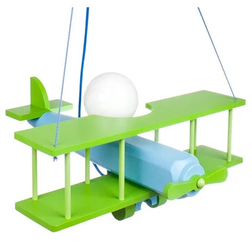 Zielono-niebieski żyrandol samolot dla dzieci - S198-Frela Lumes One Size Edinos.pl